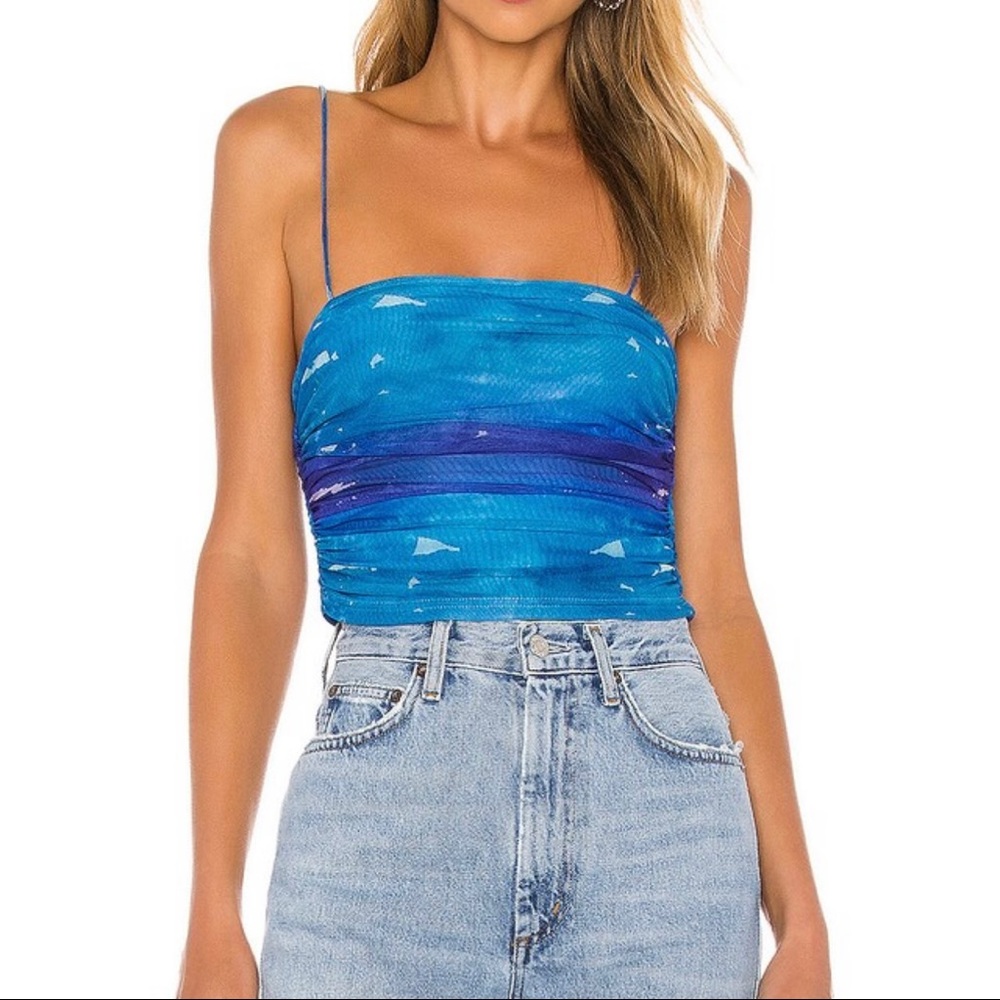 NWT Lissie Shirred Cami Top in Blue Ombre